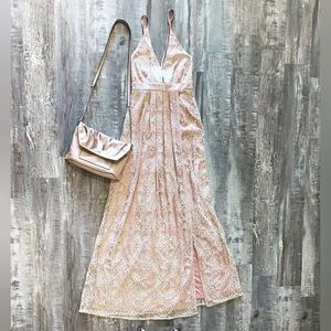 Lulu’s xl cream/pink lace dress
